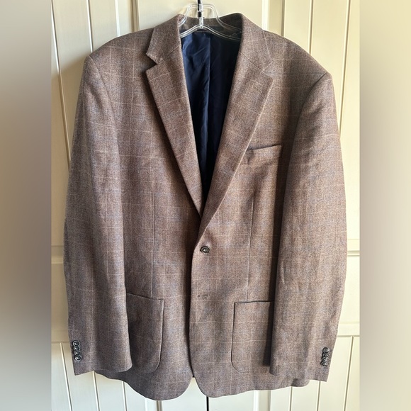Jos. A. Bank 1905 brrr comfort Men's Blazer, Linen-wool Tweed Windowpane Plaid - Picture 7 of 9